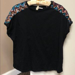 Zara sequined sleeve top